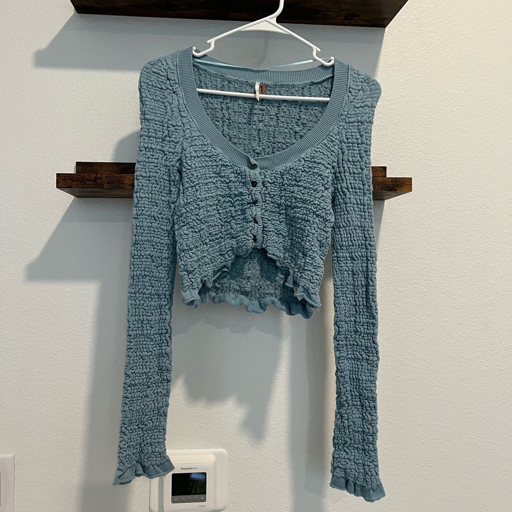 blue free people cardigan size xs